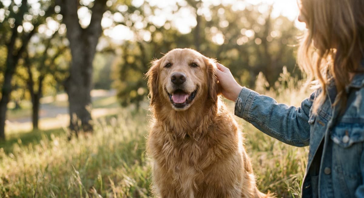Happy pet with loving owner enjoying quality time together