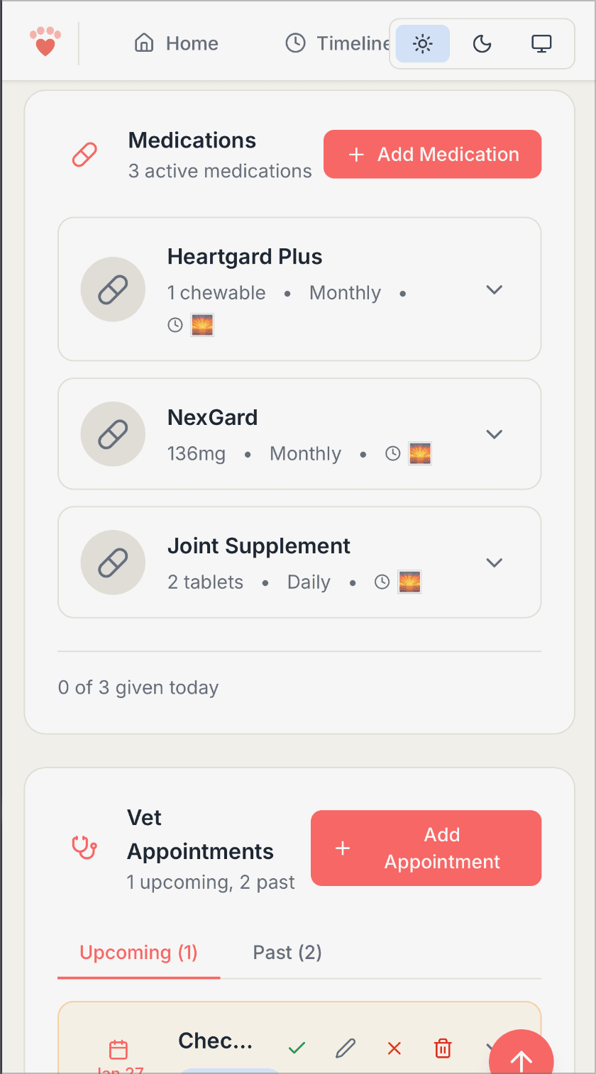 Medications screenshot